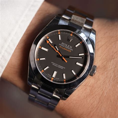 black rolex milgauss for sale|rolex milgauss black dial discontinued.